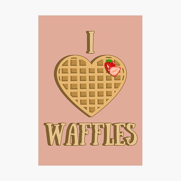 Aperçu de l'œuvre I Heart Waffles, Fun Waffle Heart Design, parfait pour la Journée internationale de la gaufre créée et vendue par TrulyEpoque.
