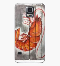 Funda/vinilo para Samsung Galaxy Camarones en madera recuperada