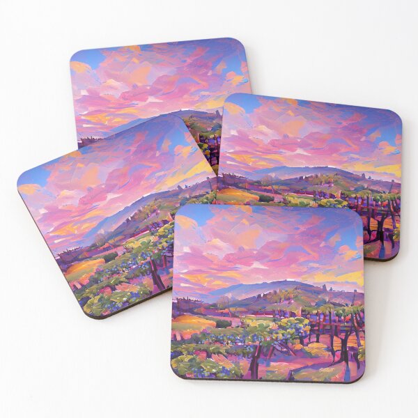 Item preview, California Napa Valley Painting - Grape Wine Winery Illustration - Modern Abstract Art - California designed and sold by CattlettArt.