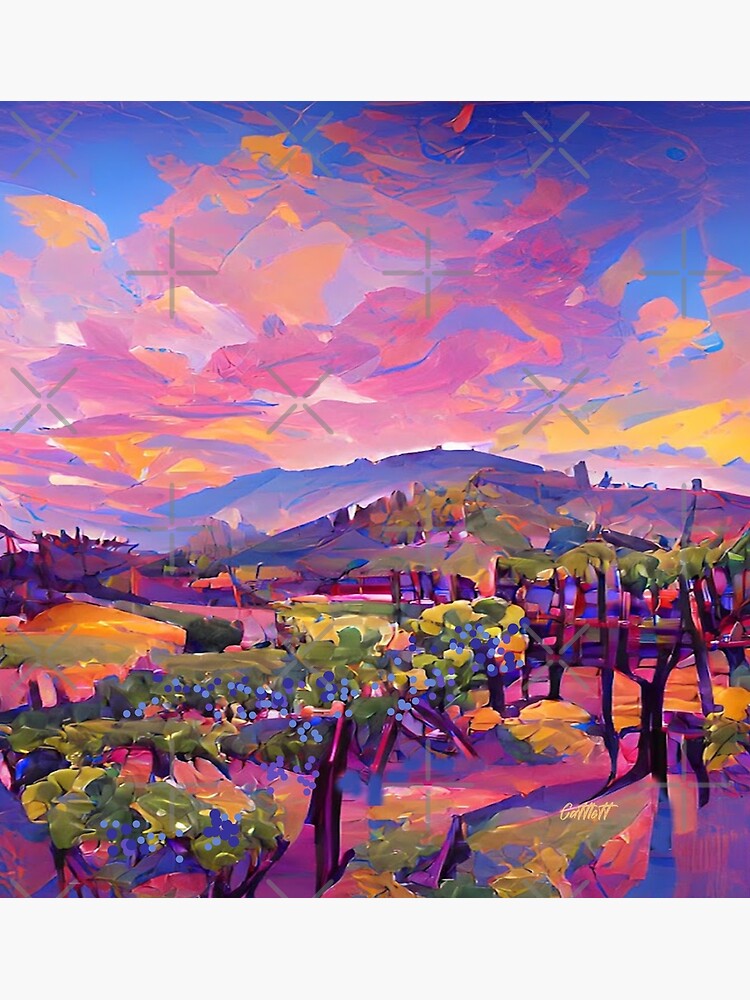 Copyright protected,Prints on canvas,Napa,Vineyards,Country life,California discount landscapes,Impressionism,California hills,Sonoma county,Folk art