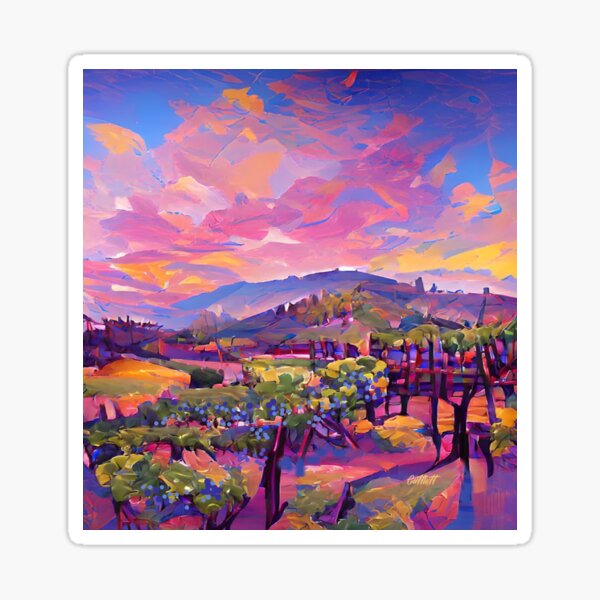 Artikel-Vorschau von Kalifornien Napa Valley Malerei - Trauben Wein Weingut Illustration - moderne abstrakte Kunst - Kalifornien, designt und verkauft von CattlettArt.