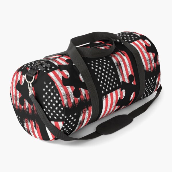 Autism Awareness American Flag Duffle Bag
