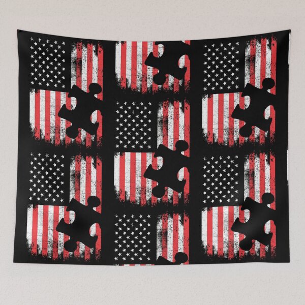 Item preview, Autism Awareness American Flag designed and sold by GoldenBuffalo79.