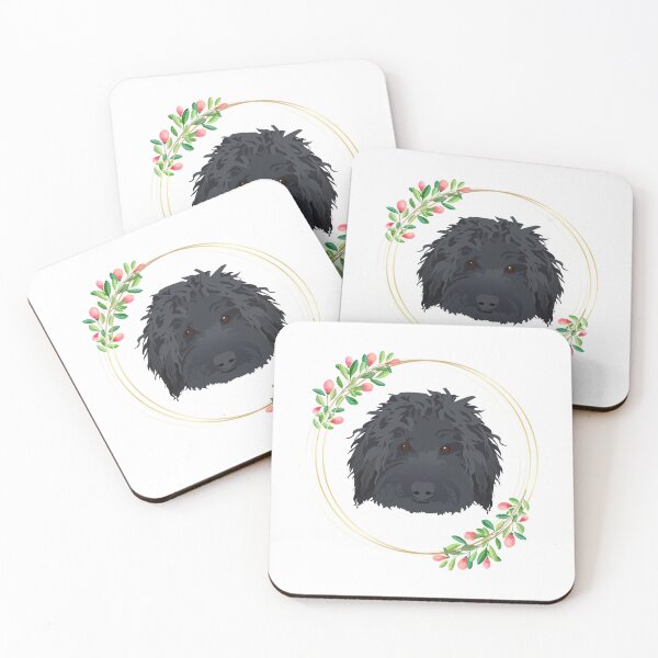 Item preview, Black Labradoodle Flower Frame designed and sold by KCPetPortraits.