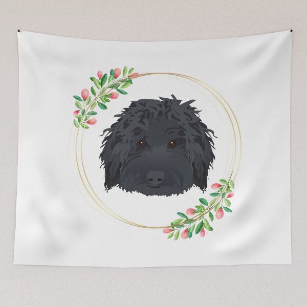 Item preview, Black Labradoodle Flower Frame designed and sold by KCPetPortraits.