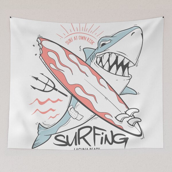 Item preview, Surfer shark - surf at your own risk designed and sold by MomoDesigners.