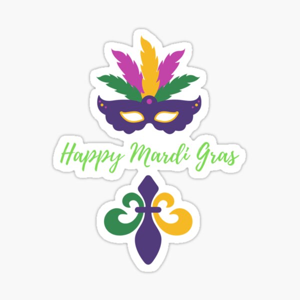 100 Pieces Mardi Gras Stickers Mardi Gras Colorful Vinyl Aesthetic  Waterproof Stickers for Laptop Bumper Car Bike Water Bottle Luggage Guitar