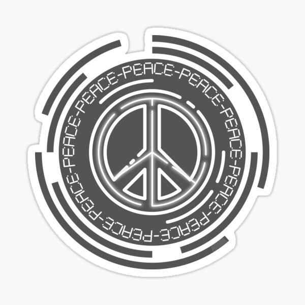 Peace symbol future wheel peaceful sign Sticker