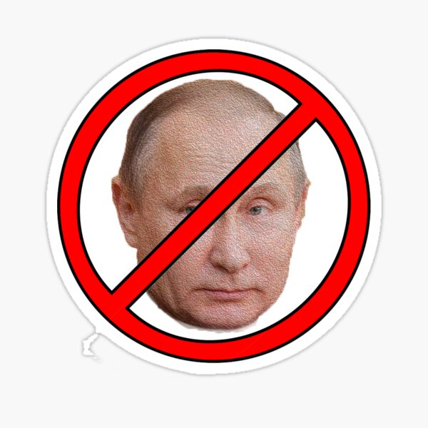 Item preview, NO TO PUTIN - STOP PUTIN - STICKER, MASK, CLOCK, TSHIRT designed and sold by StaticCast.