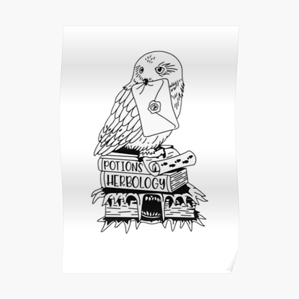 White Magical Owl Poster