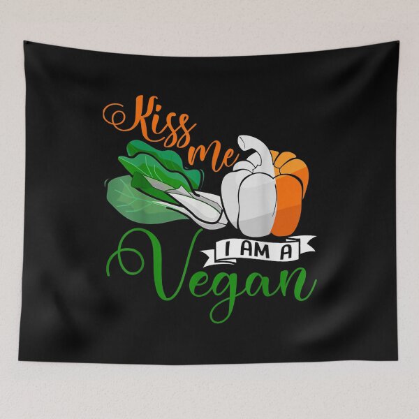 Item preview, Kiss Me I'm A Vegan St Patricks Day Vegetarian Flag  designed and sold by wendyy88.