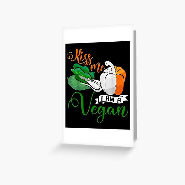 Kiss Me I'm A Vegan St Patricks Day Vegetarian Flag  Greeting Card