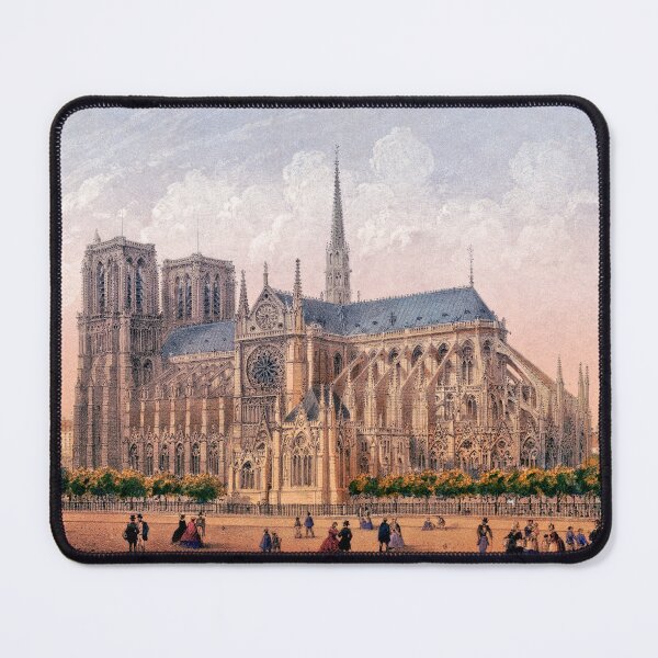 Item preview, Notre Dame Cathedral, Antique lithograph print c1870 designed and sold by dublinprints.