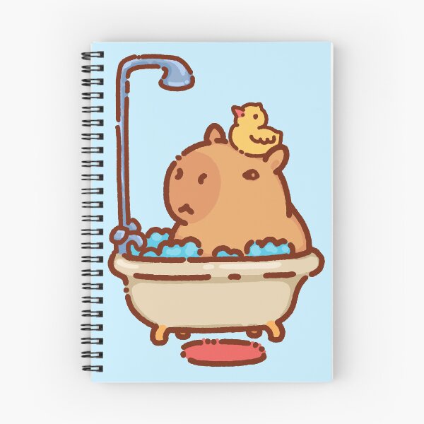 Item preview, Capybara having a bath with a rubber duck, very cute designed and sold by manydoodles.