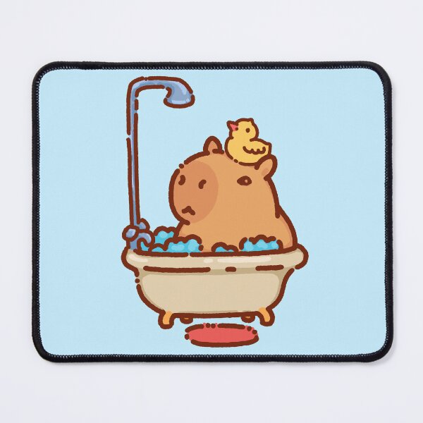 Item preview, Capybara having a bath with a rubber duck, very cute designed and sold by manydoodles.