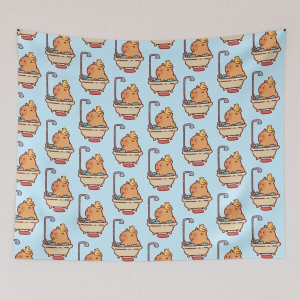 Item preview, Capybara having a bath with a rubber duck, very cute designed and sold by manydoodles.