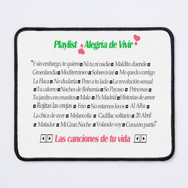 Item preview, List of Spanish songs from the 80s and 90s. The soundtrack of your life. designed and sold by Rebeldía Pura.