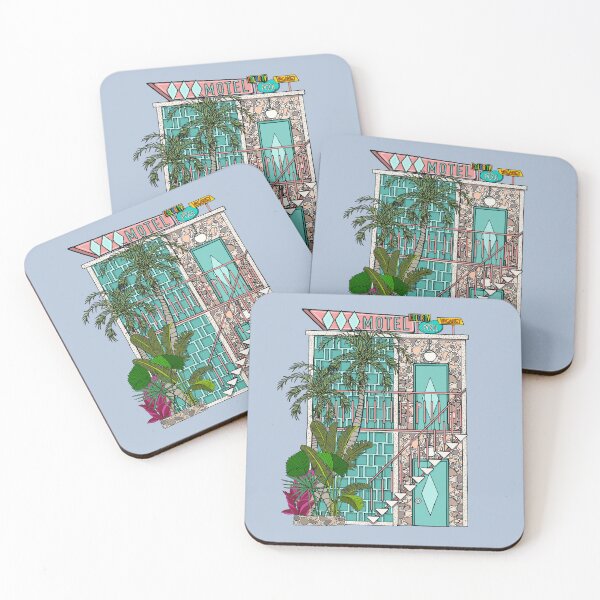 Item preview, Breeze Block Turquoise Motel with Plants designed and sold by jenbucheli.