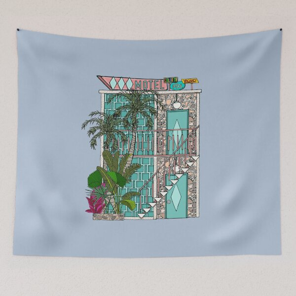 Item preview, Breeze Block Turquoise Motel with Plants designed and sold by jenbucheli.