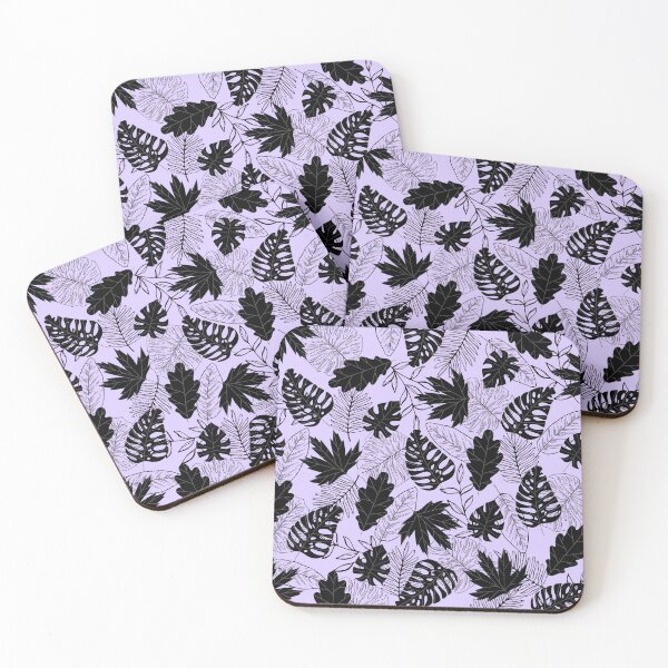 Item preview, Abstract Black Floral Pattern (purple) designed and sold by Dorina Larsdotter.