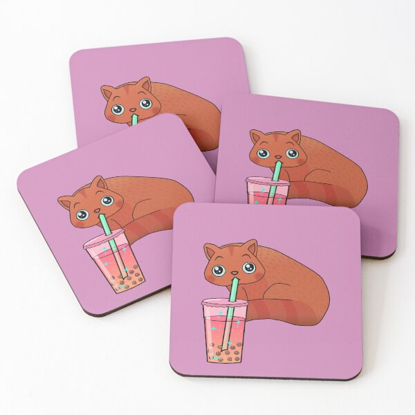 Item preview, Cat drinking boba milk  designed and sold by lazarosdesign.