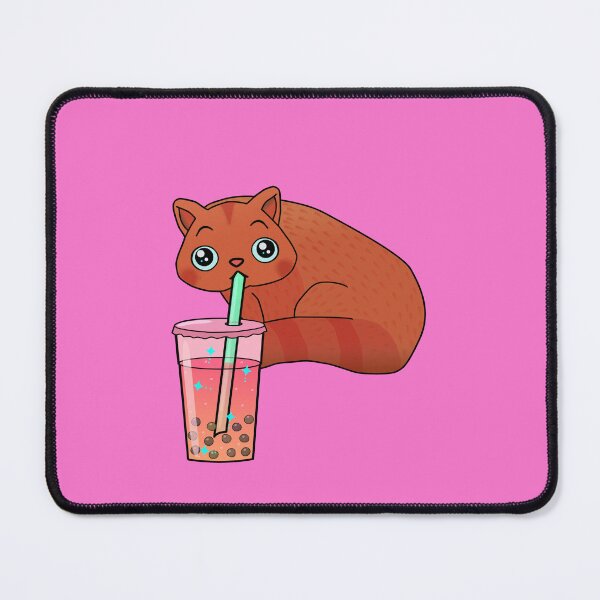 Item preview, Cat drinking boba milk  designed and sold by lazarosdesign.