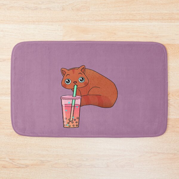 Item preview, Cat drinking boba milk  designed and sold by lazarosdesign.