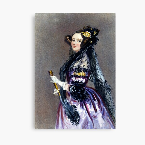 Ada Lovelece Painting by Alfred Edward Chalon, Watercolour portrait of Ada King, Countess of Lovelace, circa 1840 Canvas Print