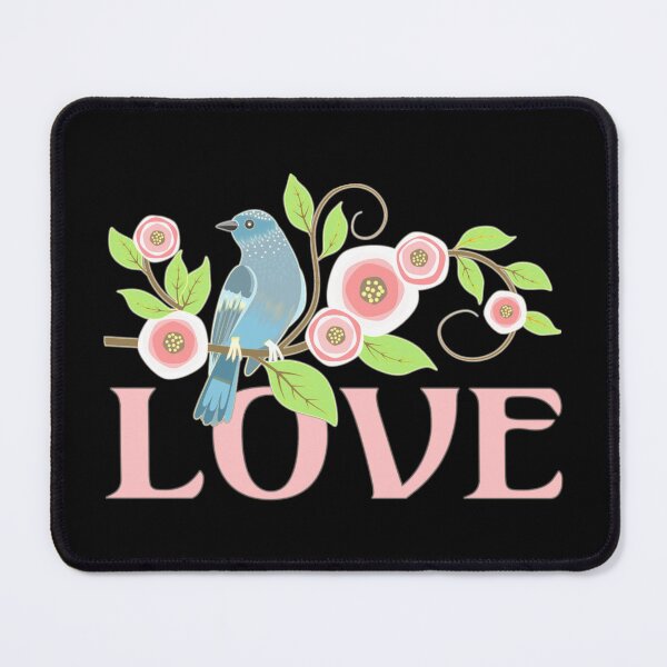 Item preview, Blue Love Bird And Pastel Pink Roses designed and sold by TrulyEpoque.