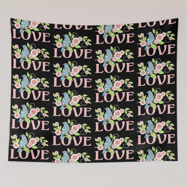 Item preview, Blue Love Bird And Pastel Pink Roses designed and sold by TrulyEpoque.