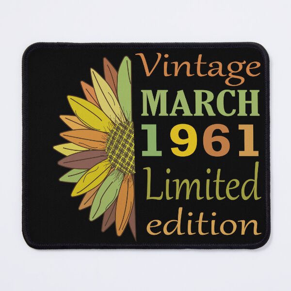 Item preview, vintage march 1961 limited edition, 61 Year Old Gifts Vintage 1961 Limited Edition 61st Birthday designed and sold by SimoSaladain.