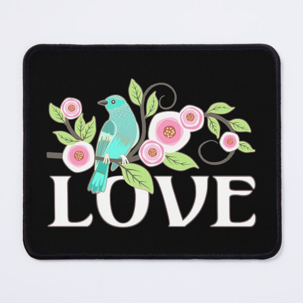 Item preview, Turquoise Love Bird And Pastel Pink Roses designed and sold by TrulyEpoque.