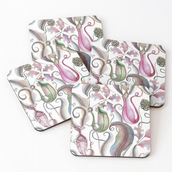 Item preview, Tropical carnivorous plants watercolor botanical print designed and sold by likapix.