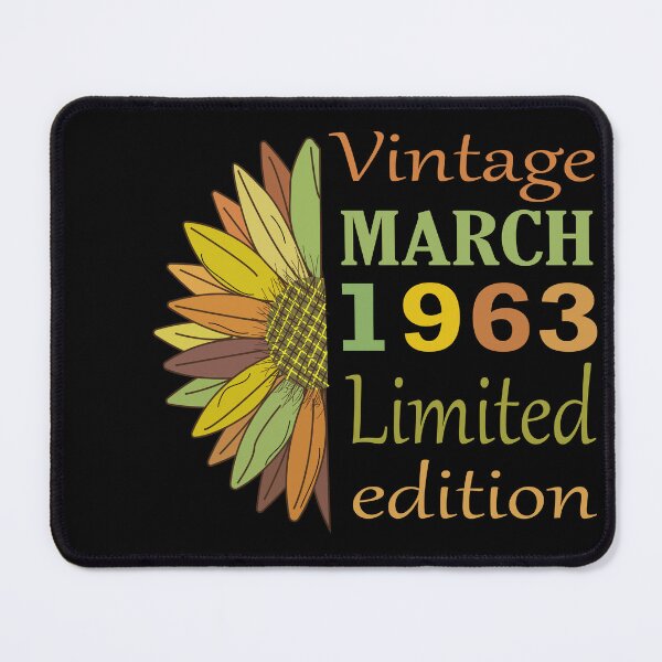 Item preview, vintage march 1963 limited edition, 59 Year Old Gifts Vintage 1963 Limited Edition 59th Birthday designed and sold by SimoSaladain.