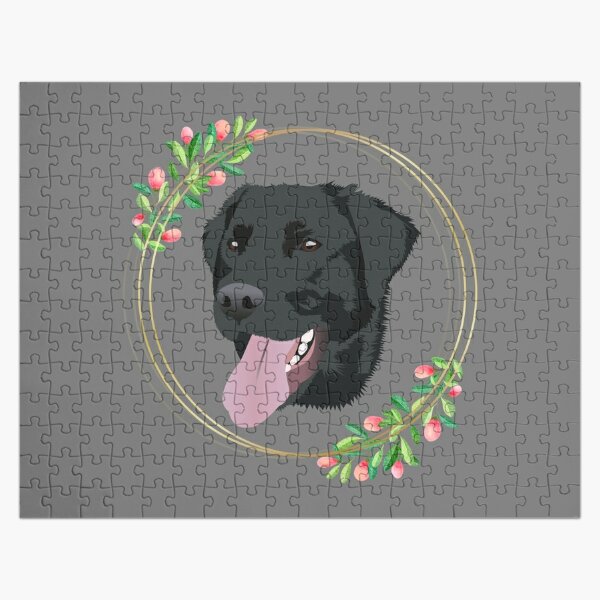 black lab christmas puzzle