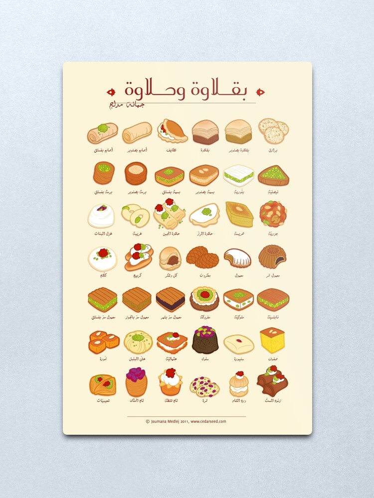 Alternate view of Baklawa & Halawa (Arabic) Metal Print