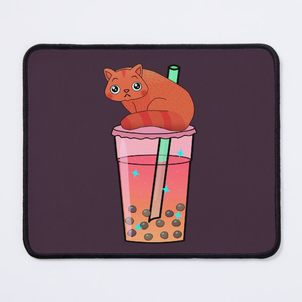 Item preview, Cat drinking boba tea milk designed and sold by lazarosdesign.