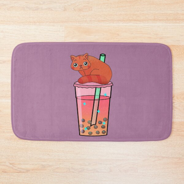 Item preview, Cat drinking boba tea milk  designed and sold by lazarosdesign.