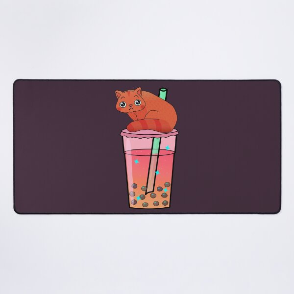 Item preview, Cat drinking boba tea milk designed and sold by lazarosdesign.