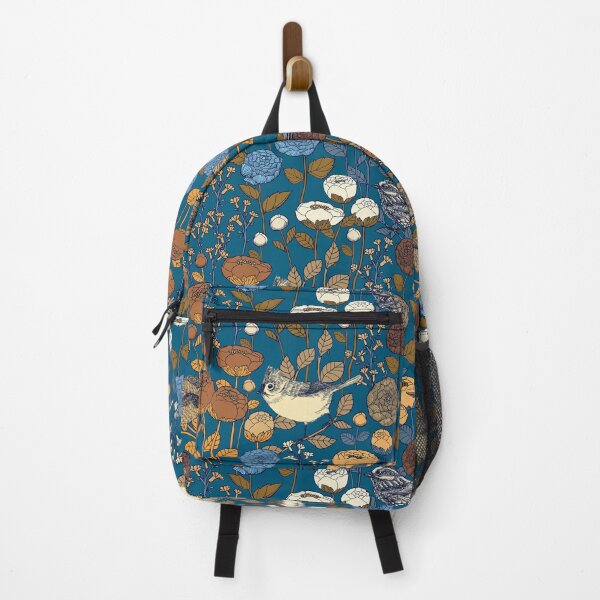 Item preview, Winter Rose Garden Birds Antique Blue designed and sold by Cecilia Mok.