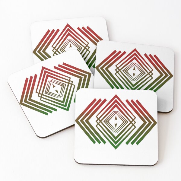 Item preview, Red and green lines in the shape of diamonds designed and sold by Bigrow.