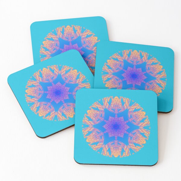 Item preview, Blue Gold Peace Flower Mandala Kaleidoscope. designed and sold by NebulaFern.