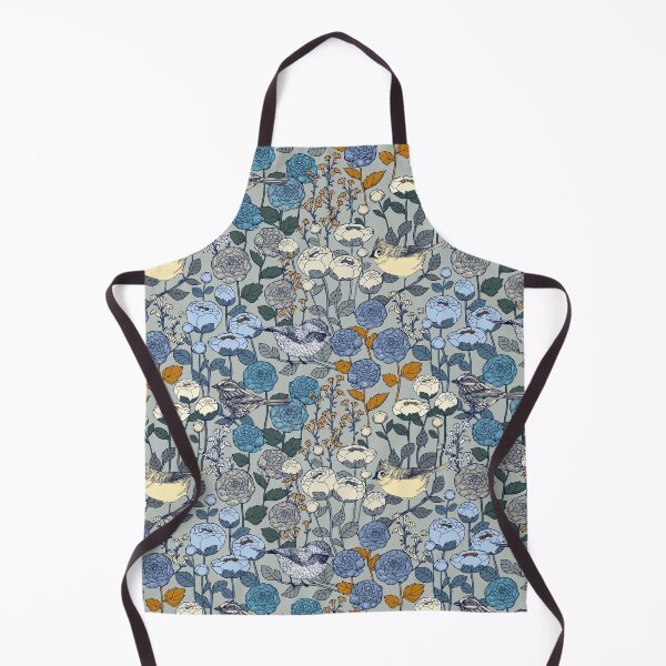 Item preview, Winter Rose Garden Birds Grey Frost designed and sold by Cecilia Mok.
