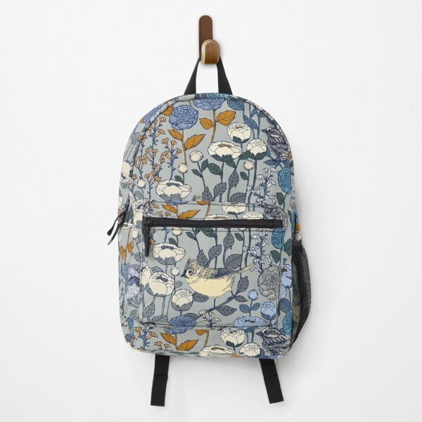 Item preview, Winter Rose Garden Birds Grey Frost designed and sold by Cecilia Mok.