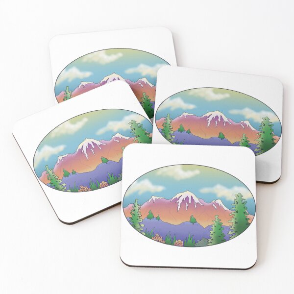Item preview, golden hour mountain scene art designed and sold by CaptiveThought.