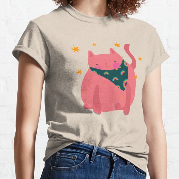 Rainbow Pink Cat Classic T-Shirt