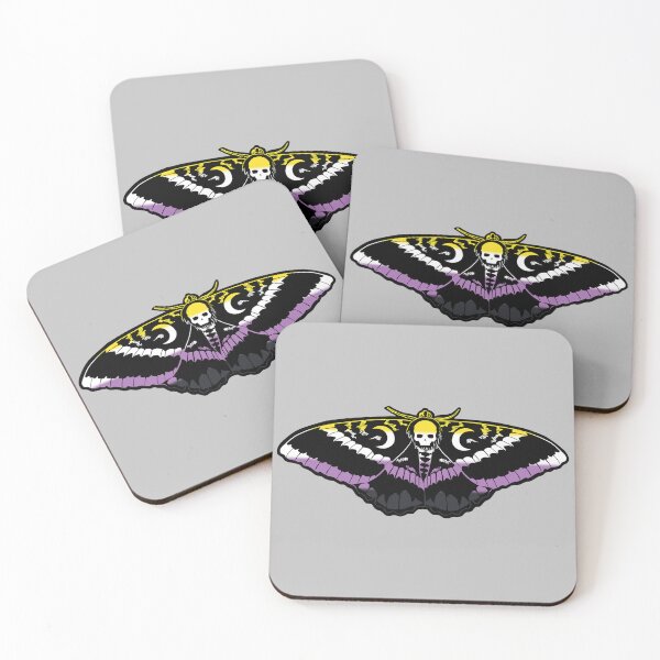 Item preview, Non Binary Pride Flag Death‘s Head Hawkmoth designed and sold by PainAndBrushes.