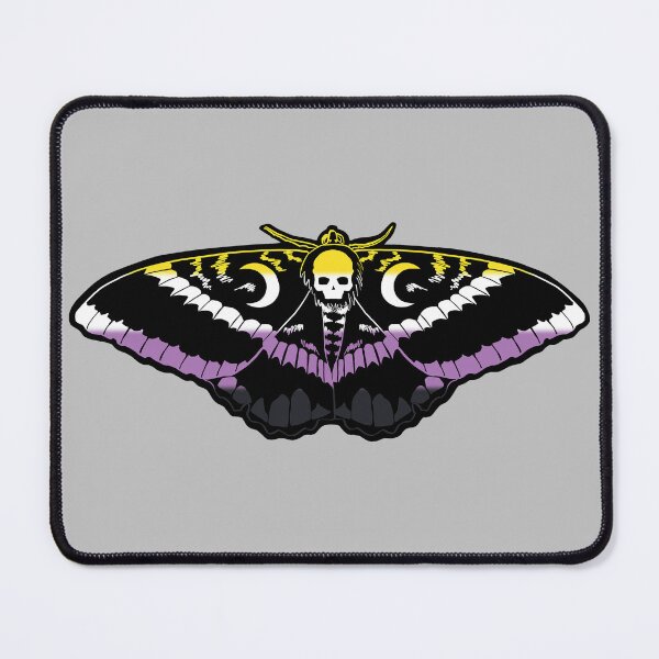 Item preview, Non Binary Pride Flag Death‘s Head Hawkmoth designed and sold by PainAndBrushes.
