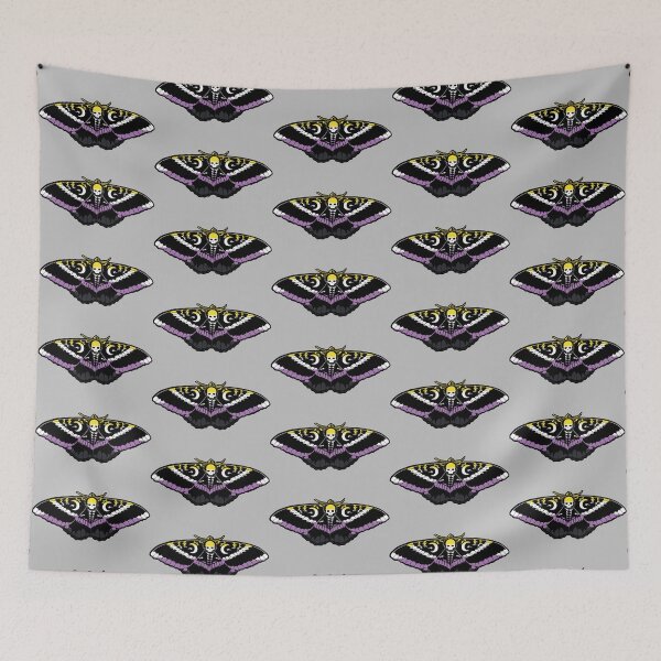 Item preview, Non Binary Pride Flag Death‘s Head Hawkmoth designed and sold by PainAndBrushes.
