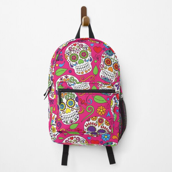 Item preview, Day of the Dead Sugar Skull Pattern dia de los muertos Halloween Skull pink flowers designed and sold by Spaceshipsells.